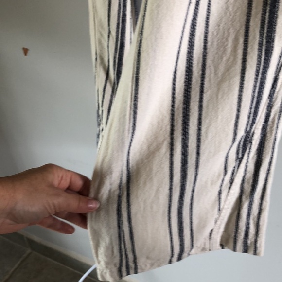 ROXY Oceanside Flare Striped Pants Size L Cotton Summer Surf Beach Vacation - Picture 15 of 16